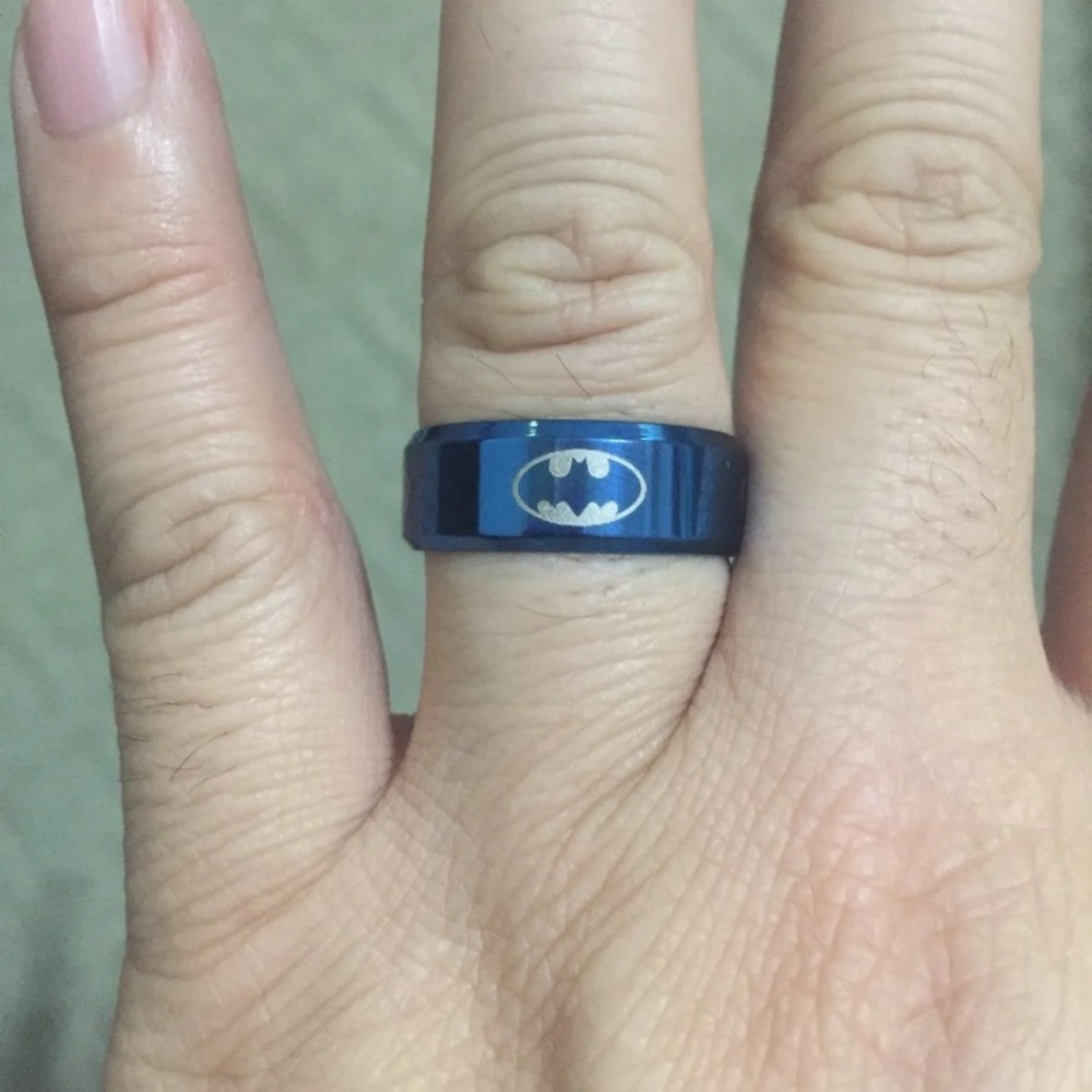 Blue Titanium Batman ring - Picture 2 of 3